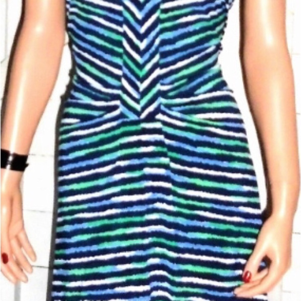 Striped Blue and Green Dress